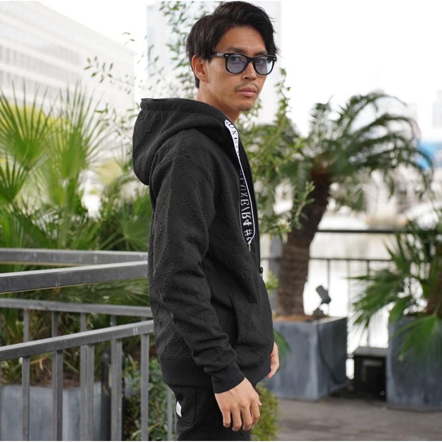 パーカー メンズ レディース 男女兼用 ユニセックス ストレッチ ふくれジャガード 型押し ジップアップ ラグジュ LUXE/R M L XL セットアップ可能 | LUXE/R | 06