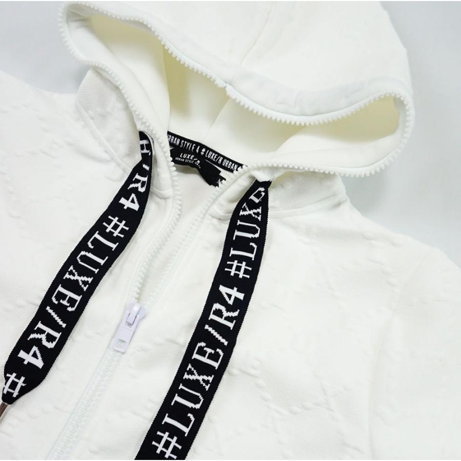 パーカー メンズ レディース 男女兼用 ユニセックス ストレッチ ふくれジャガード 型押し ジップアップ ラグジュ LUXE/R M L XL セットアップ可能 | LUXE/R | 07