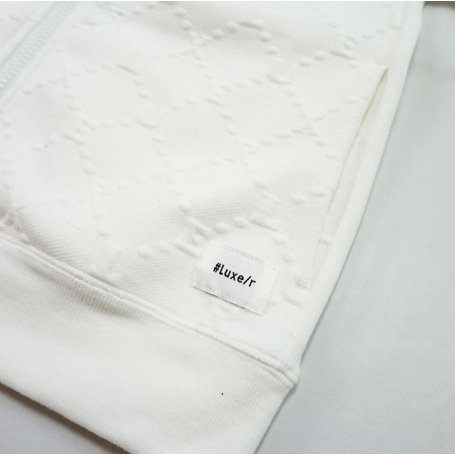 パーカー メンズ レディース 男女兼用 ユニセックス ストレッチ ふくれジャガード 型押し ジップアップ ラグジュ LUXE/R M L XL セットアップ可能 | LUXE/R | 09