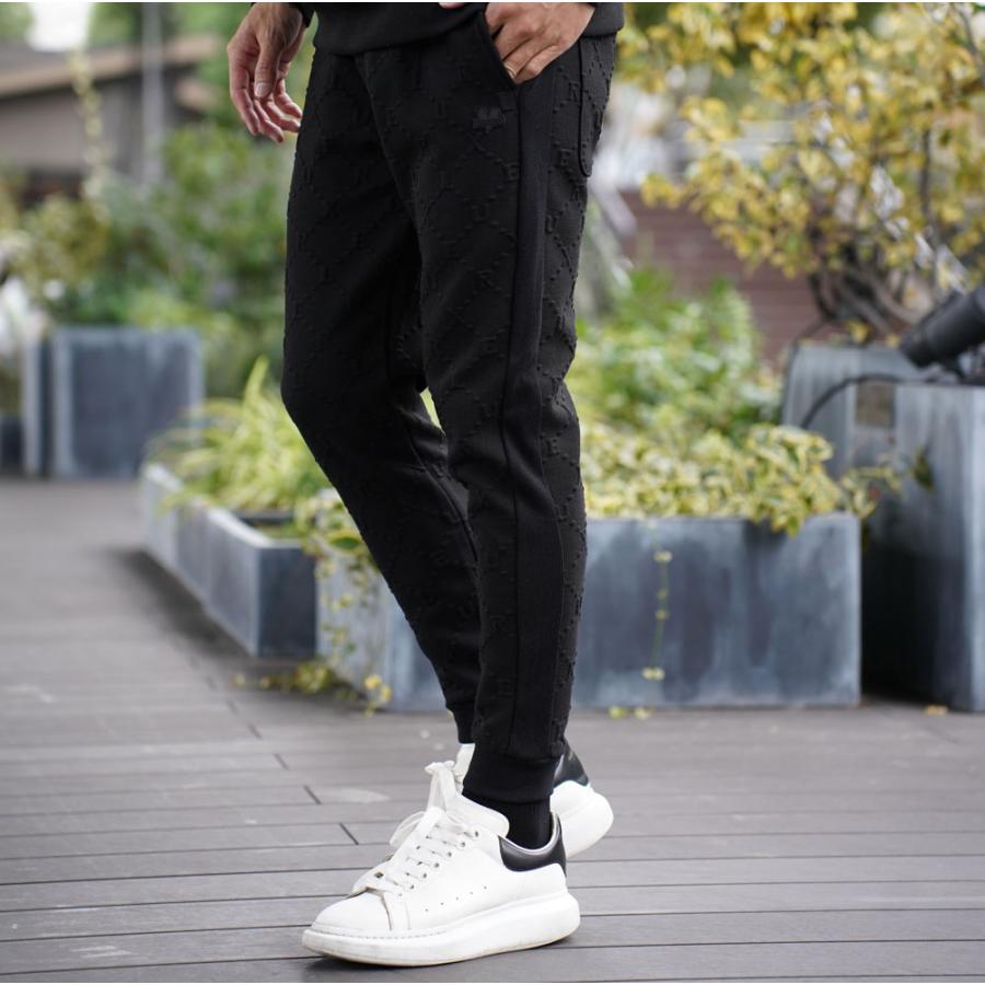 スウェットパンツ メンズ レディース 男女兼用 ジャージパンツ ジョガーパンツ ふくれジャガード モノグラム  ストレッチ LUXE/R ラグジュ セットアップ可能 | LUXE/R | 04