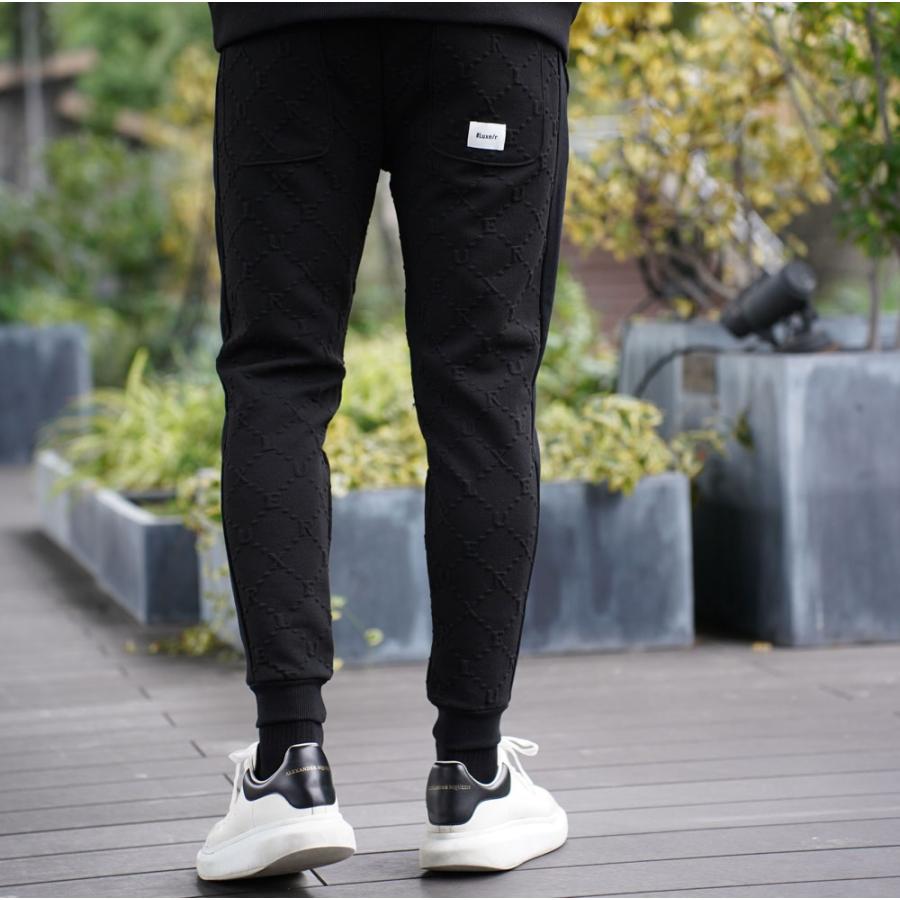 スウェットパンツ メンズ レディース 男女兼用 ジャージパンツ ジョガーパンツ ふくれジャガード モノグラム  ストレッチ LUXE/R ラグジュ セットアップ可能 | LUXE/R | 05