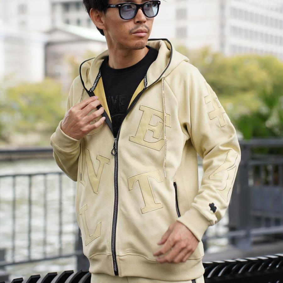 パーカー メンズ レディース 男女兼用  ストレッチ ポリスウェード ジップアップ ラインストーンジップ ラグジュ LUXE/R M L XL セットアップ可能 | LUXE/R | 05