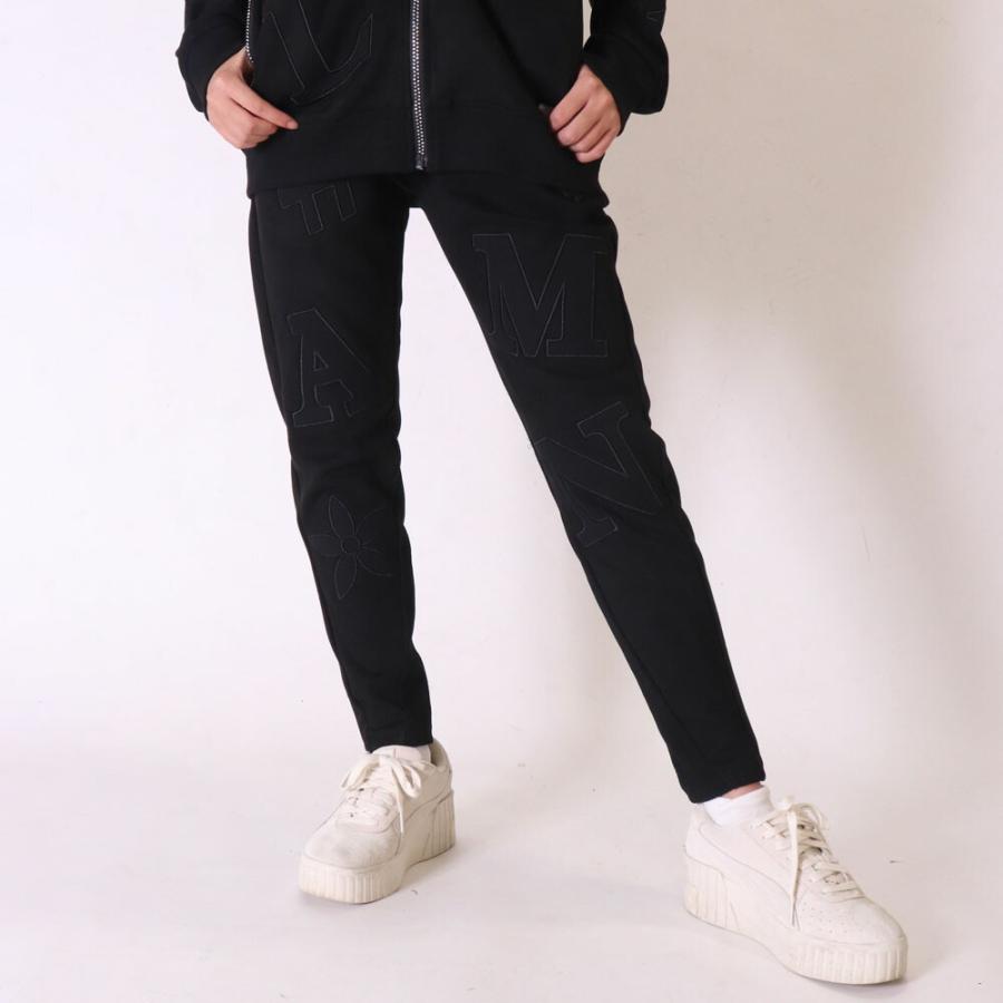 スウェットパンツ メンズ レディース ジャージパンツ ポリスウェード ストレッチ ロゴワッペン  ラインストーンジップ LUXE/R ラグジュ セットアップ可能 | LUXE/R | 03