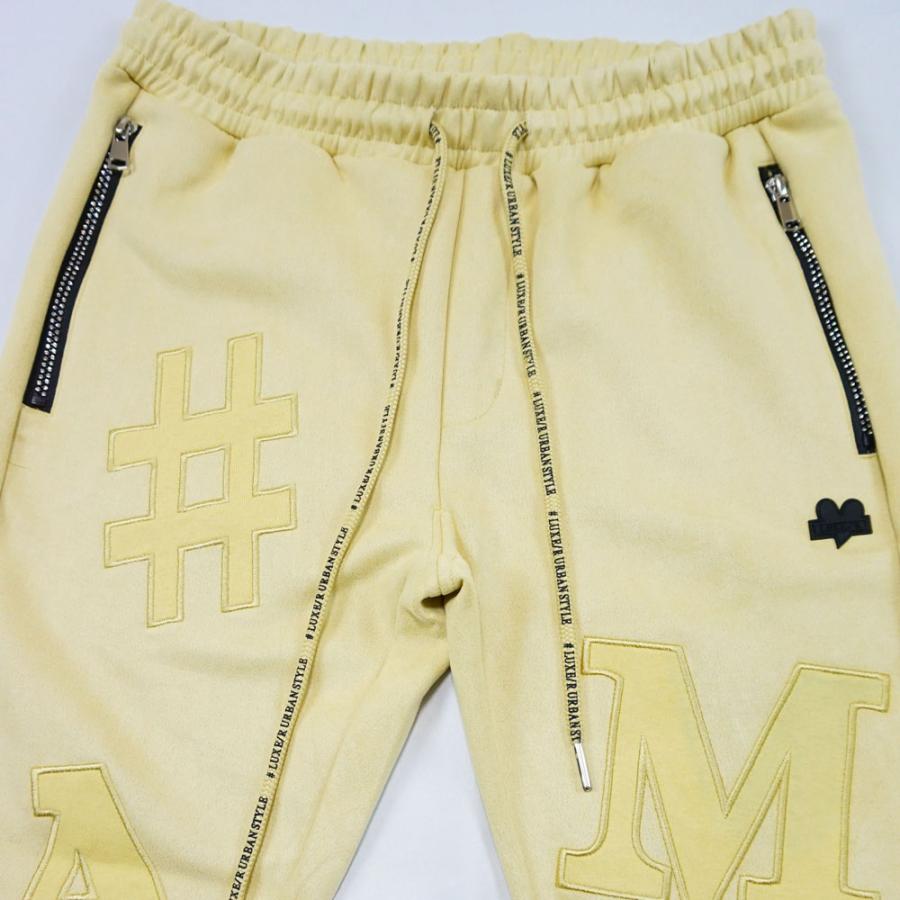 スウェットパンツ メンズ レディース ジャージパンツ ポリスウェード ストレッチ ロゴワッペン  ラインストーンジップ LUXE/R ラグジュ セットアップ可能 | LUXE/R | 07