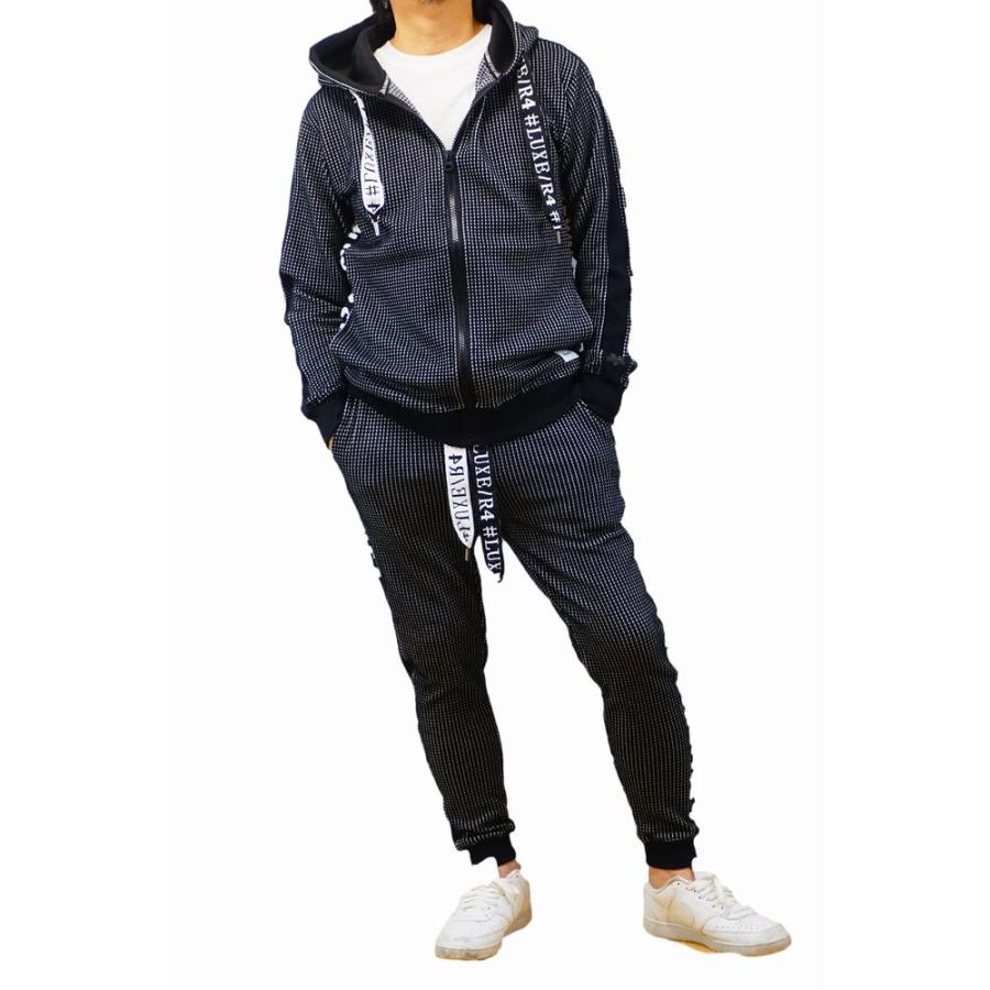 パーカー メンズ レディース 男女兼用 ストレッチ ビッグワッフル素材 ジャージ ジップアップ ラグジュ LUXE/R M L XL ゴルフ サガラ刺繍 セットアップ可能 | LUXE/R | 06