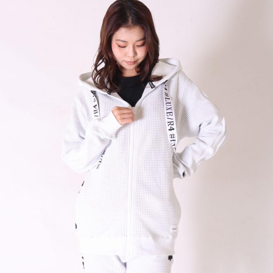 パーカー メンズ レディース 男女兼用 ストレッチ ビッグワッフル素材 ジャージ ジップアップ ラグジュ LUXE/R M L XL ゴルフ サガラ刺繍 セットアップ可能 | LUXE/R | 07