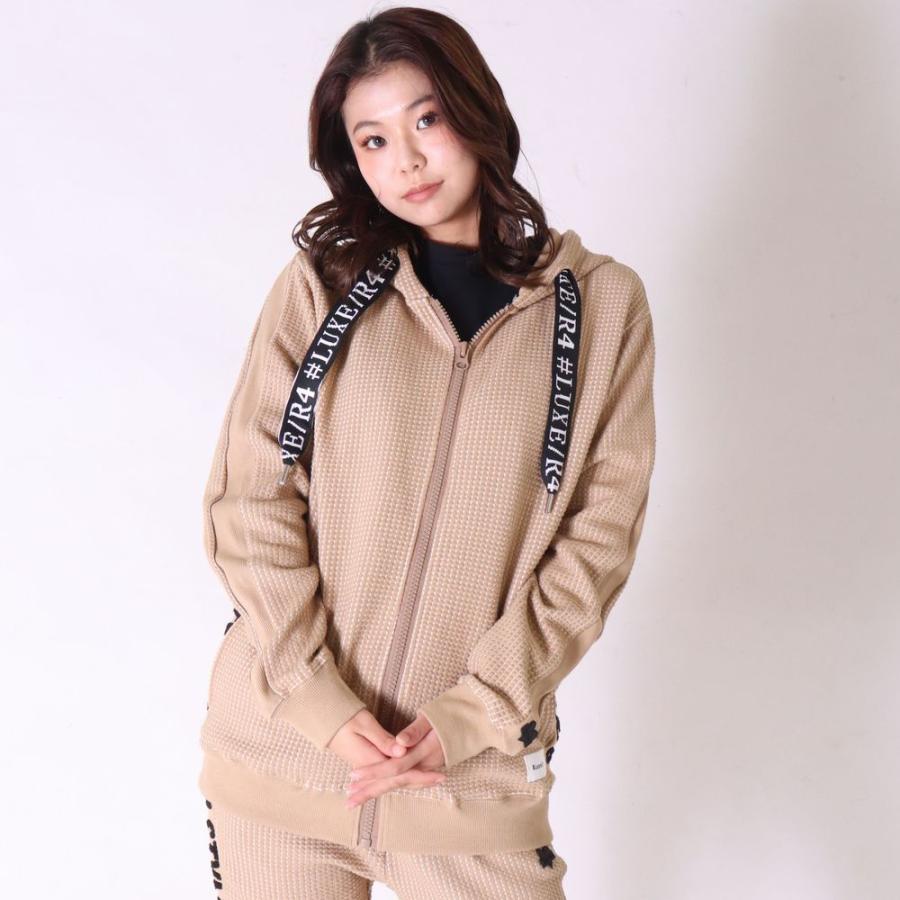 パーカー メンズ レディース 男女兼用 ストレッチ ビッグワッフル素材 ジャージ ジップアップ ラグジュ LUXE/R M L XL ゴルフ サガラ刺繍 セットアップ可能 | LUXE/R | 08