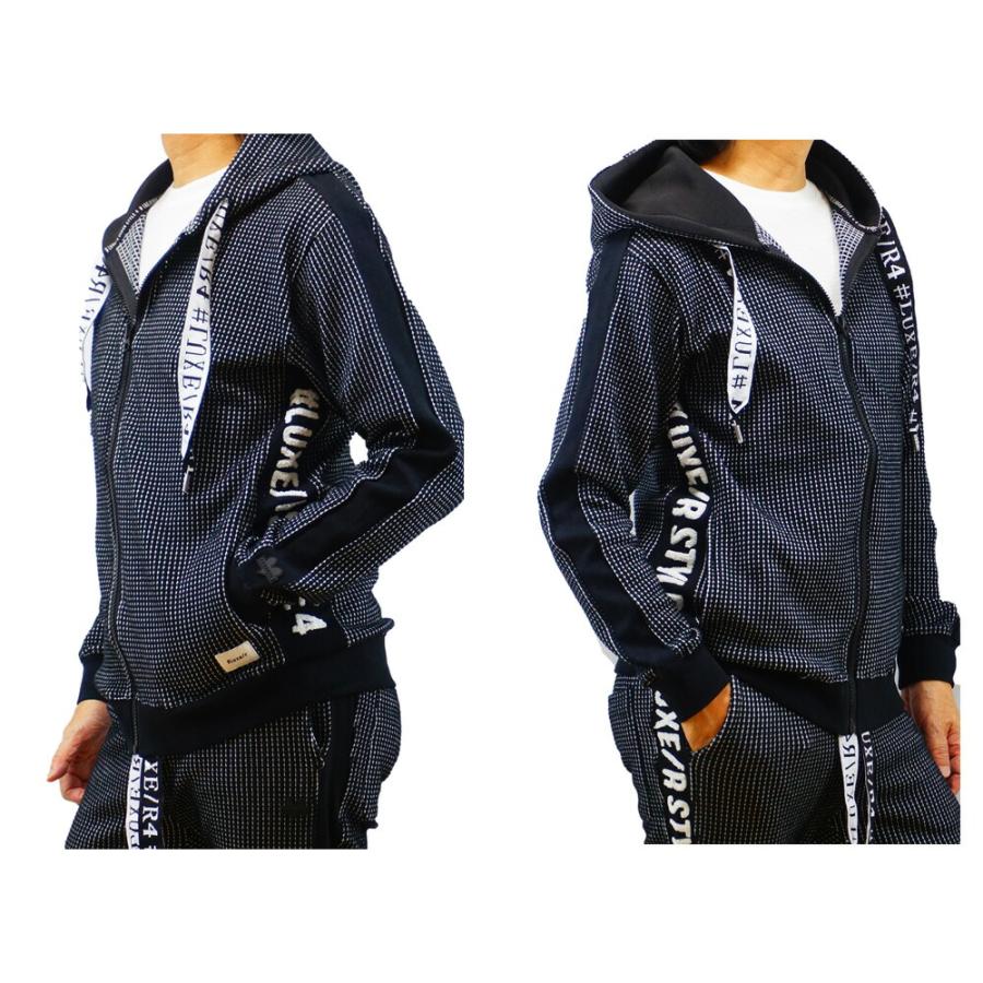 パーカー メンズ レディース 男女兼用 ストレッチ ビッグワッフル素材 ジャージ ジップアップ ラグジュ LUXE/R M L XL ゴルフ サガラ刺繍 セットアップ可能 | LUXE/R | 09