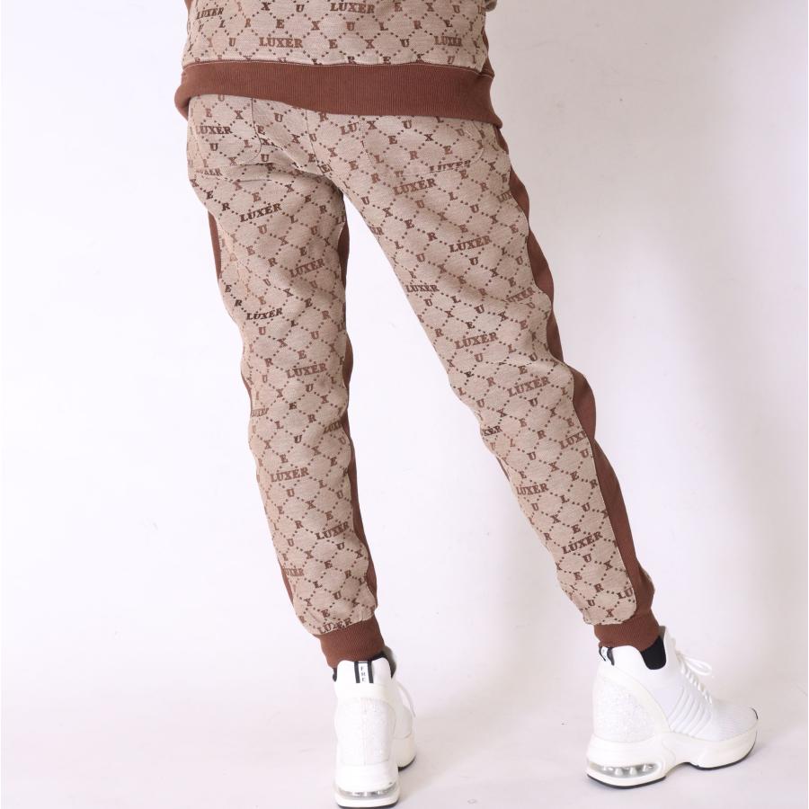 ジョガーパンツ スウェットパンツ ジャージ メンズ レディース モノグラム ジャガード ラグジュ ウェストゴム  セットアップ可能 ラグジュアリー スポーツ | LUXE/R | 06
