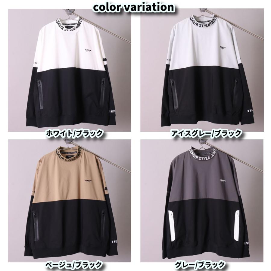 ラグジュゴルフ LUXE/R  GOLF ゴルフウェア メンズ レディース 長袖 切り替え モックネック 撥水加工 ストレッチ ブロード ユニセックス ロンT ゆったりサイズ | LUXE/R | 08