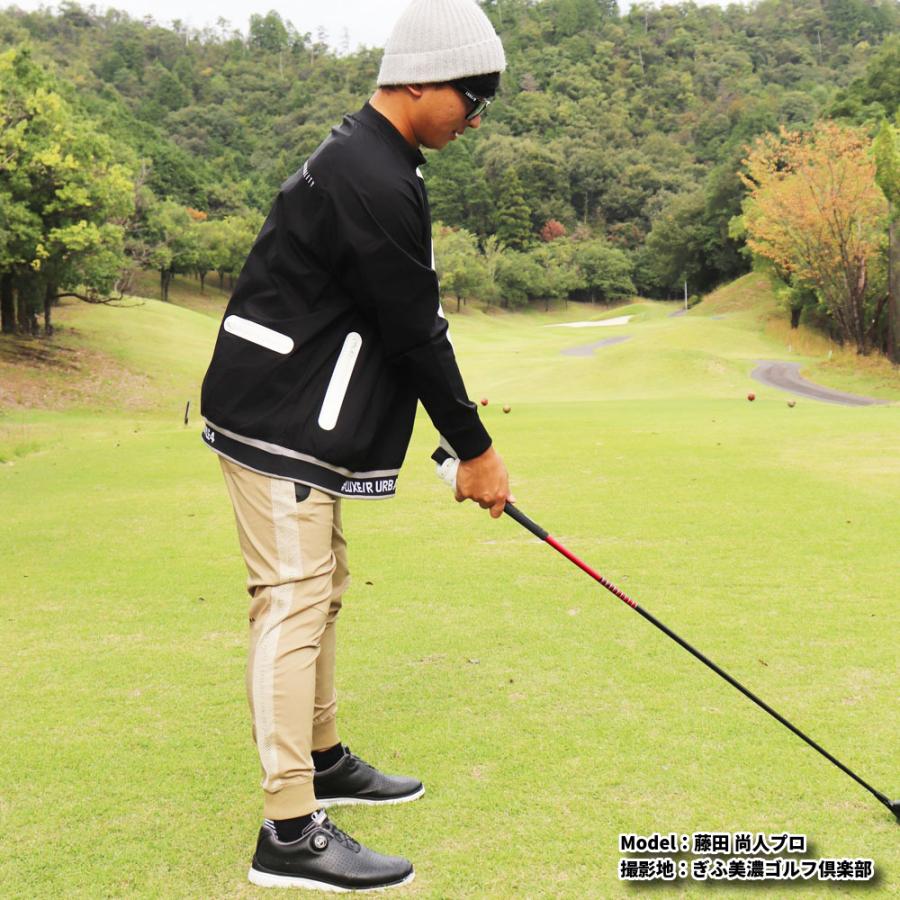 ゴルフウェア メンズ レディース 長袖Tシャツ ラグラン 切り替え ラグジュゴルフ LUXE/R  GOLF モックネック 撥水加工 ストレッチ ロンT ゆったりサイズ | LUXE/R | 01