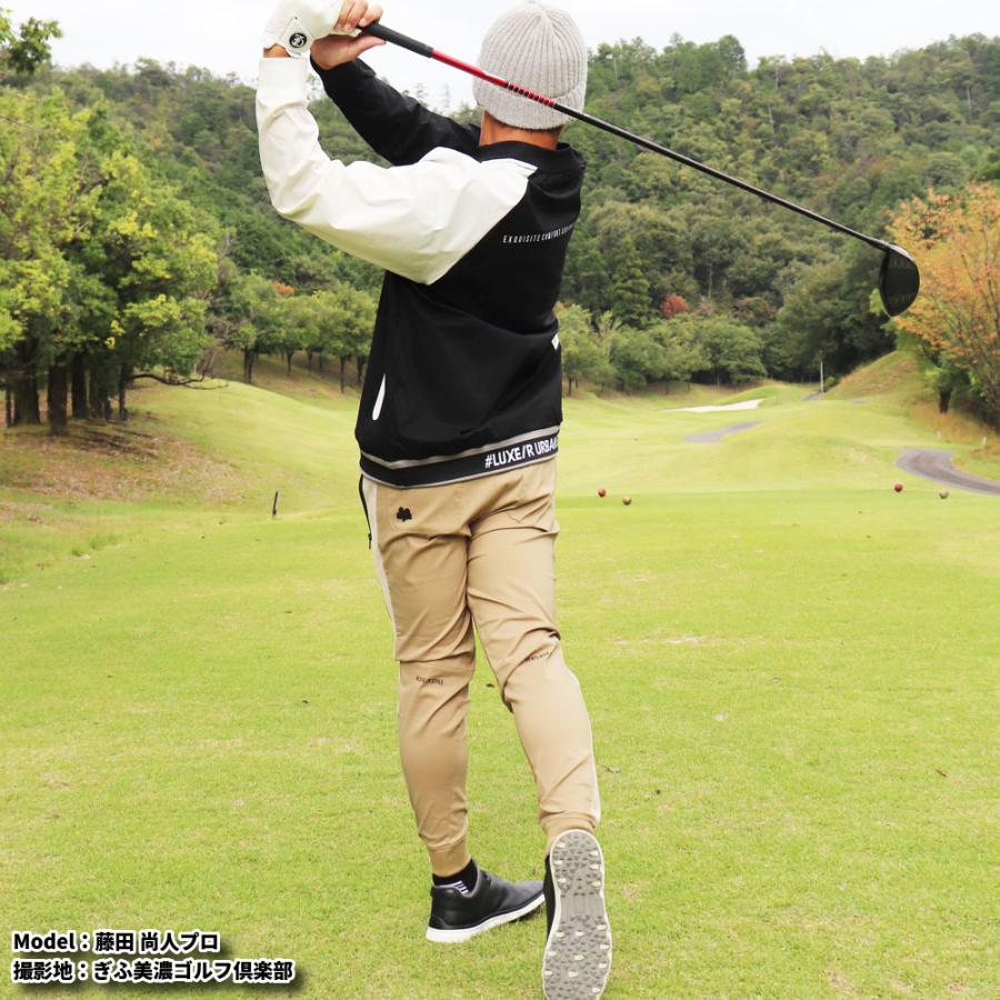 ゴルフウェア メンズ レディース 長袖Tシャツ ラグラン 切り替え ラグジュゴルフ LUXE/R  GOLF モックネック 撥水加工 ストレッチ ロンT ゆったりサイズ | LUXE/R | 02