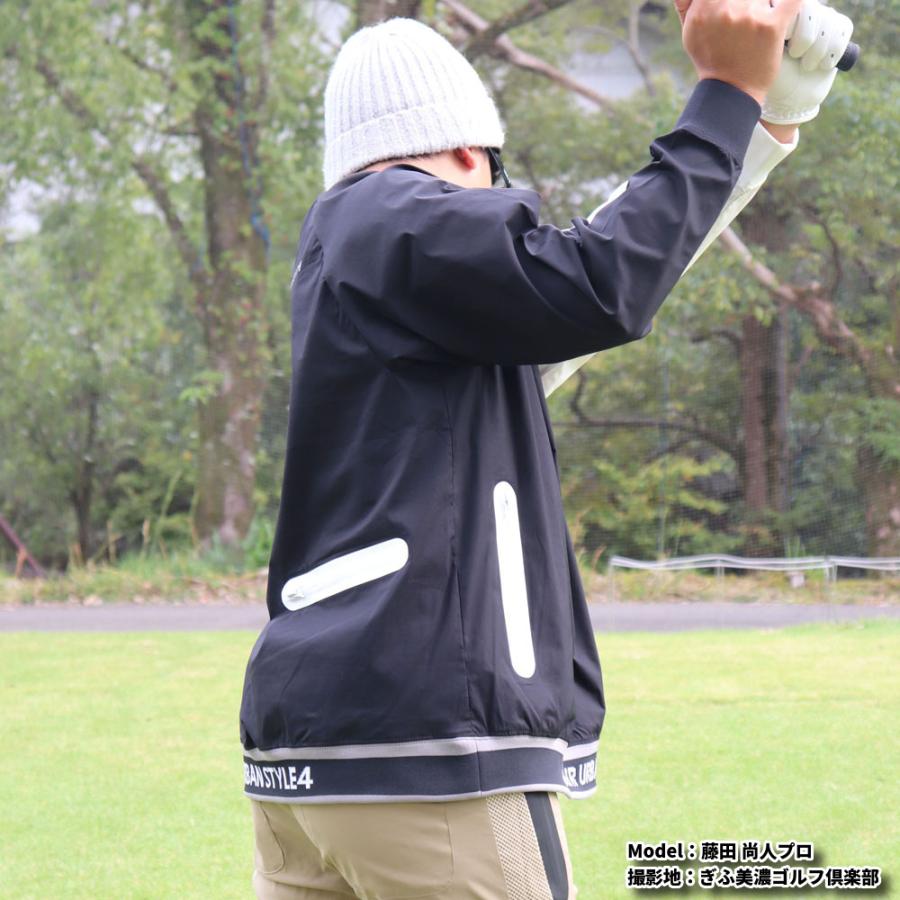 ゴルフウェア メンズ レディース 長袖Tシャツ ラグラン 切り替え ラグジュゴルフ LUXE/R  GOLF モックネック 撥水加工 ストレッチ ロンT ゆったりサイズ | LUXE/R | 04