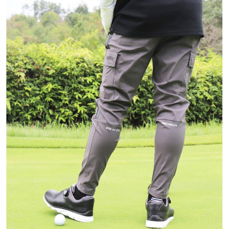 ゴルフウェア ジョガーパンツ カーゴパンツ メンズ レディース ユニセックス ストレッチ 撥水加工 ラグジュゴルフ LUXE/R GOLF スソジップタイプ | LUXE/R | 04