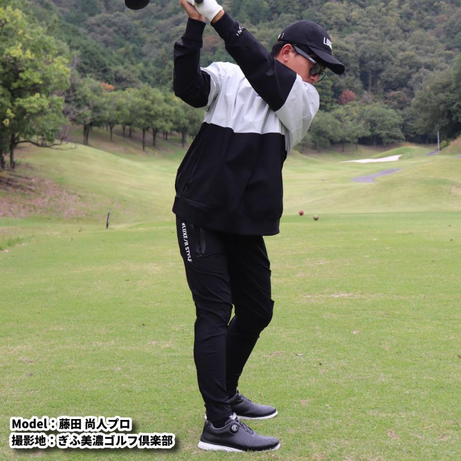 ラグジュゴルフ ゴルフウェア ジョガーパンツ メッシュ貼り付け メンズ レディース ユニセックス ストレッチ 撥水加工 LUXE/R GOLF ベルトループ | LUXE/R | 01