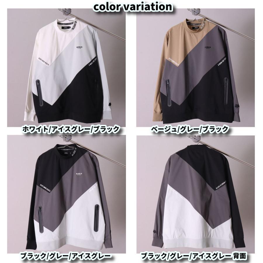 ラグジュゴルフ LUXE/R GOLF ゴルフウェア メンズ レディース 長袖Tシャツ  モックネック 撥水加工 ななめ切り替え ストレッチ ユニセックス ゆったりサイズ | LUXE/R | 09