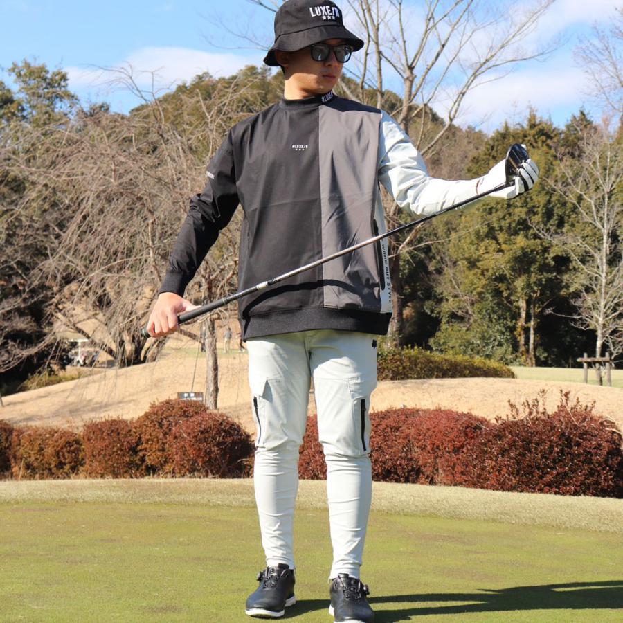 ラグジュゴルフ LUXE/R GOLF ゴルフウェア メンズ レディース 長袖Tシャツ  モックネック 撥水加工 タテ切り替え ストレッチ ユニセックス ゆったりサイズ | LUXE/R | 03