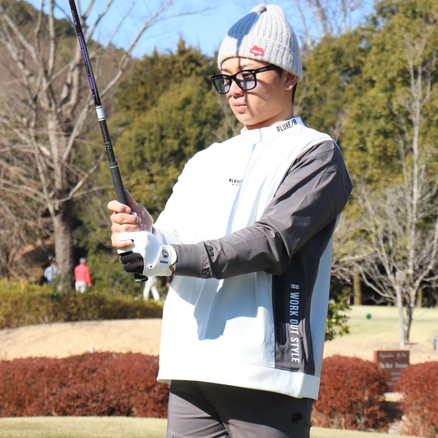 ラグジュゴルフ LUXE/R GOLF ゴルフウェア メンズ レディース 長袖Tシャツ  モックネック 撥水加工 タテ切り替え ストレッチ ユニセックス ゆったりサイズ | LUXE/R | 04