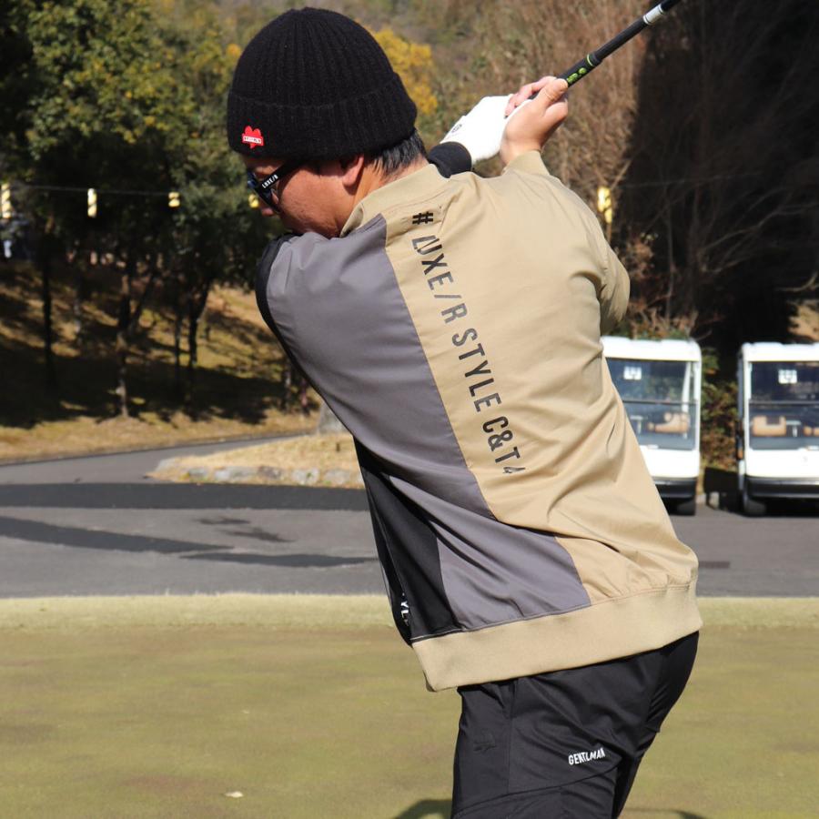 ラグジュゴルフ LUXE/R GOLF ゴルフウェア メンズ レディース 長袖Tシャツ  モックネック 撥水加工 タテ切り替え ストレッチ ユニセックス ゆったりサイズ | LUXE/R | 05