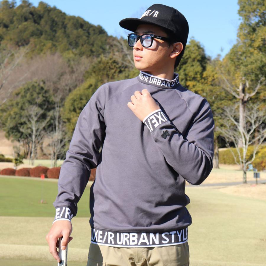 ラグジュゴルフ LUXE/R GOLF ゴルフウェア メンズ レディース 長袖Tシャツ  ストレッチ スムース モックネック  エリロゴ ジャガード ラグランスリーブ | LUXE/R | 06