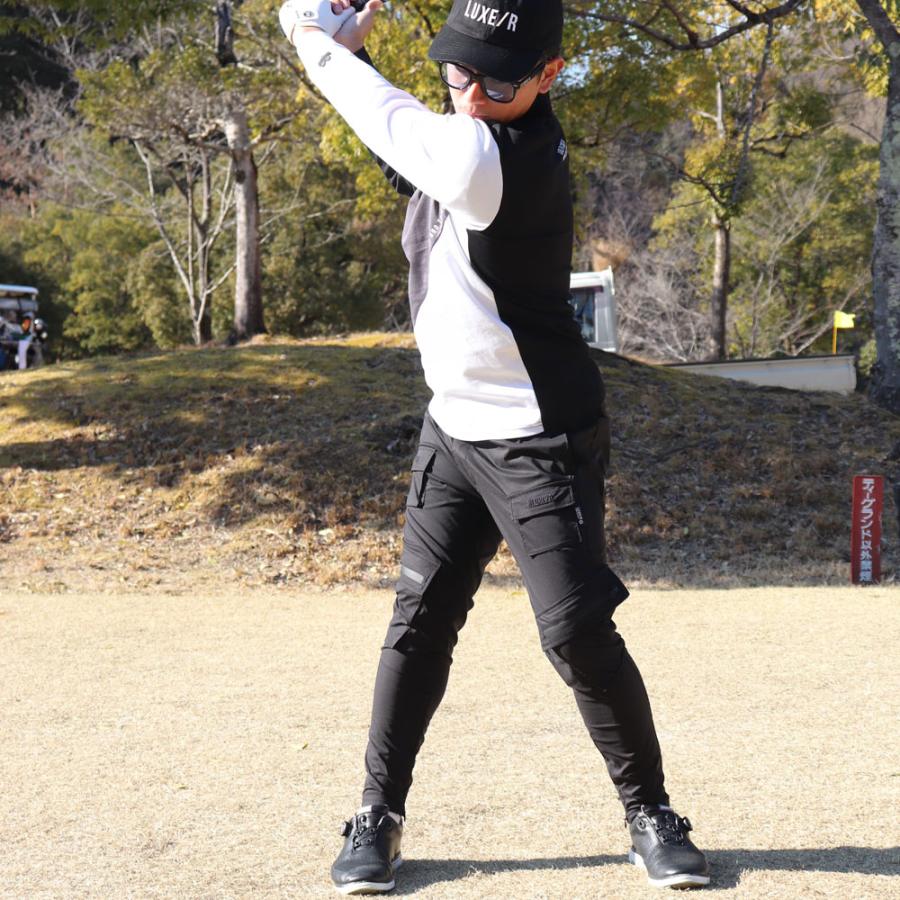 ゴルフウェア ジョガーパンツ カーゴパンツ メンズ レディース ユニセックス ストレッチ 撥水加工 ラグジュゴルフ LUXE/R GOLF スソジップタイプ | LUXE/R | 05