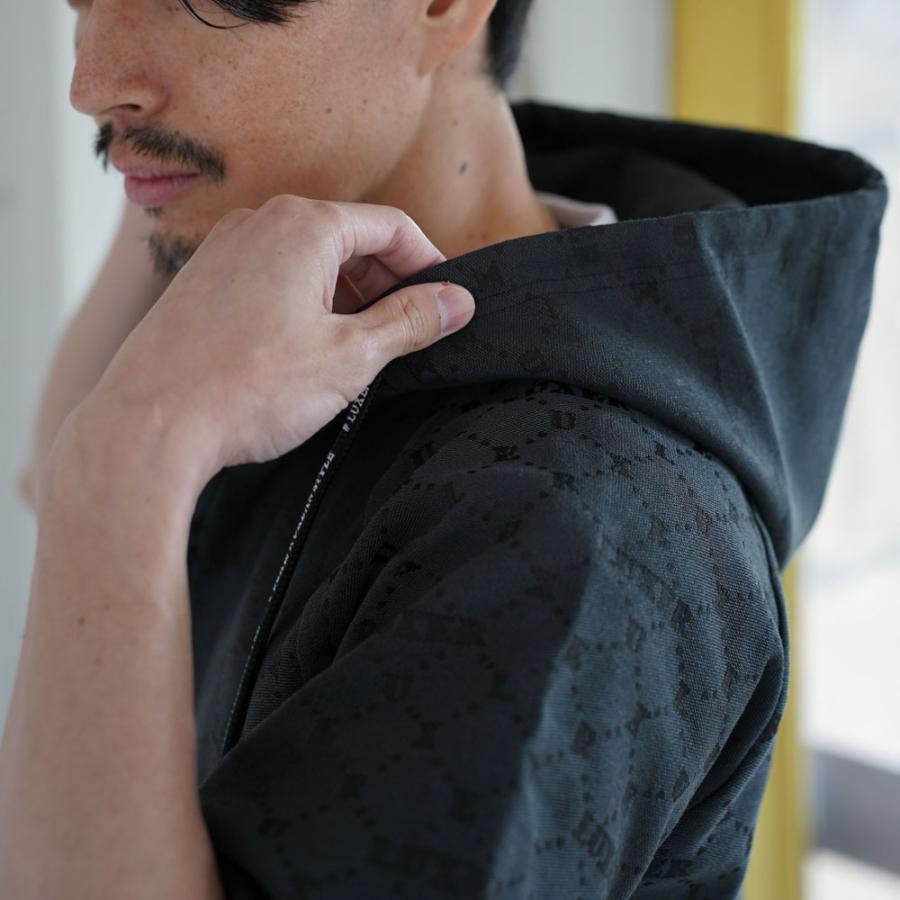 LUXE/R ラグジュ モノグラム 半袖パーカー メンズ レディース 男女兼用 ジャガード ジップアップ  M L XL セットアップ可能 ラグジュアリー スポーツ 2025夏 | LUXE/R | 08