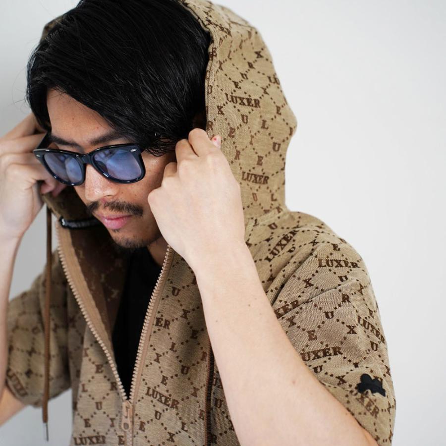 LUXE/R ラグジュ モノグラム 半袖パーカー メンズ レディース 男女兼用 ジャガード ジップアップ  M L XL セットアップ可能 ラグジュアリー スポーツ 2025夏 | LUXE/R | 09