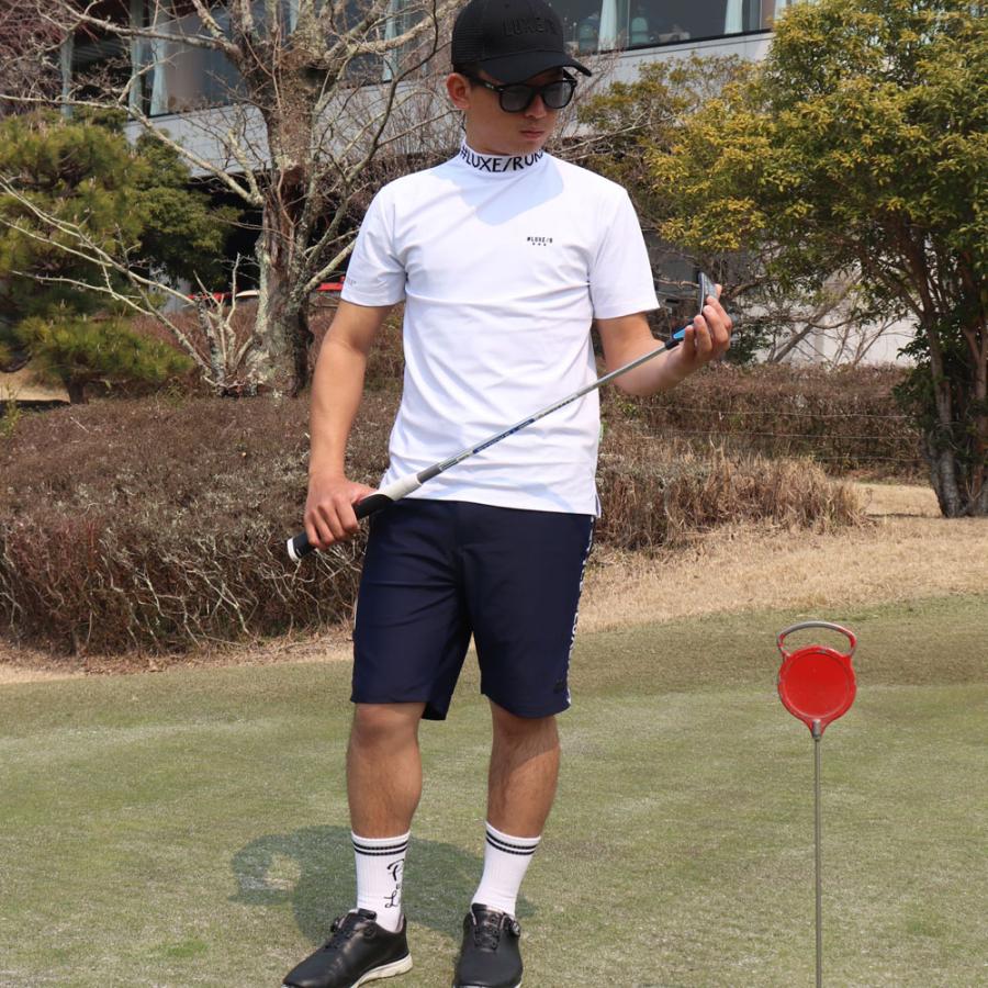 LUXE/R GOLF ラグジュゴルフ  Tシャツ メンズ レディース 半袖 ゴルフウェア吸水速乾 モックネック ストレッチ エリロゴ 2025夏 大きいサイズ  XL 2L 3L | LUXE/R | 01