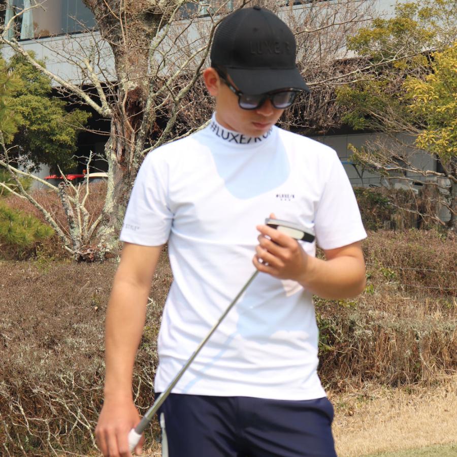 LUXE/R GOLF ラグジュゴルフ  Tシャツ メンズ レディース 半袖 ゴルフウェア吸水速乾 モックネック ストレッチ エリロゴ 2025夏 大きいサイズ  XL 2L 3L | LUXE/R | 05