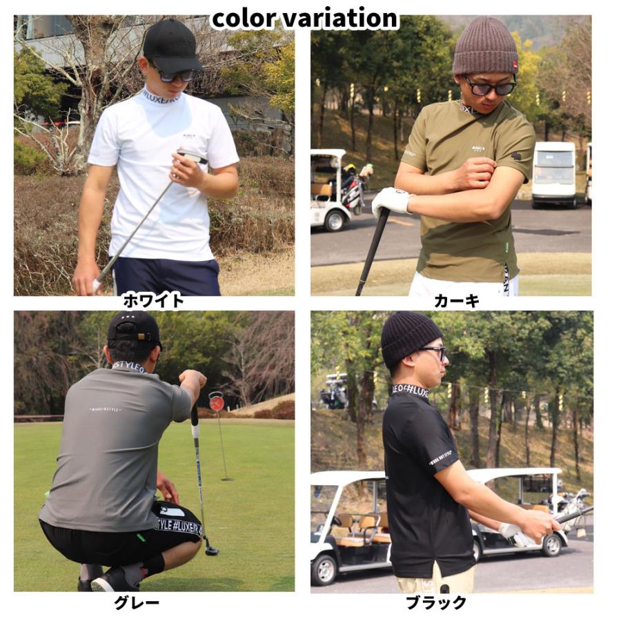LUXE/R GOLF ラグジュゴルフ  Tシャツ メンズ レディース 半袖 ゴルフウェア吸水速乾 モックネック ストレッチ エリロゴ 2025夏 大きいサイズ  XL 2L 3L | LUXE/R | 09