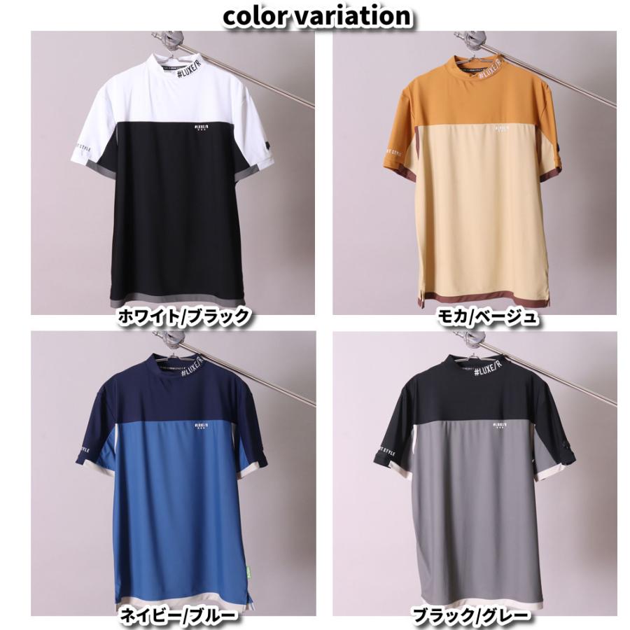 LUXE/R  GOLF ラグジュゴルフ Tシャツ モックネック メンズ レディース 半袖 ストレッチ スムース ジャージ ゴルフウェア 切り替え 吸水速乾  2025夏 | LUXE/R | 10