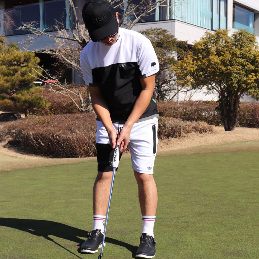 LUXE/R  GOLF ラグジュゴルフ Tシャツ モックネック メンズ レディース 半袖 ストレッチ スムース ジャージ ゴルフウェア 切り替え 吸水速乾  2025夏 | LUXE/R | 01