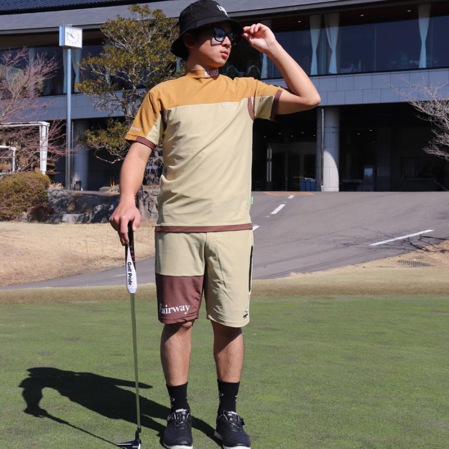 LUXE/R  GOLF ラグジュゴルフ Tシャツ モックネック メンズ レディース 半袖 ストレッチ スムース ジャージ ゴルフウェア 切り替え 吸水速乾  2025夏 | LUXE/R | 02