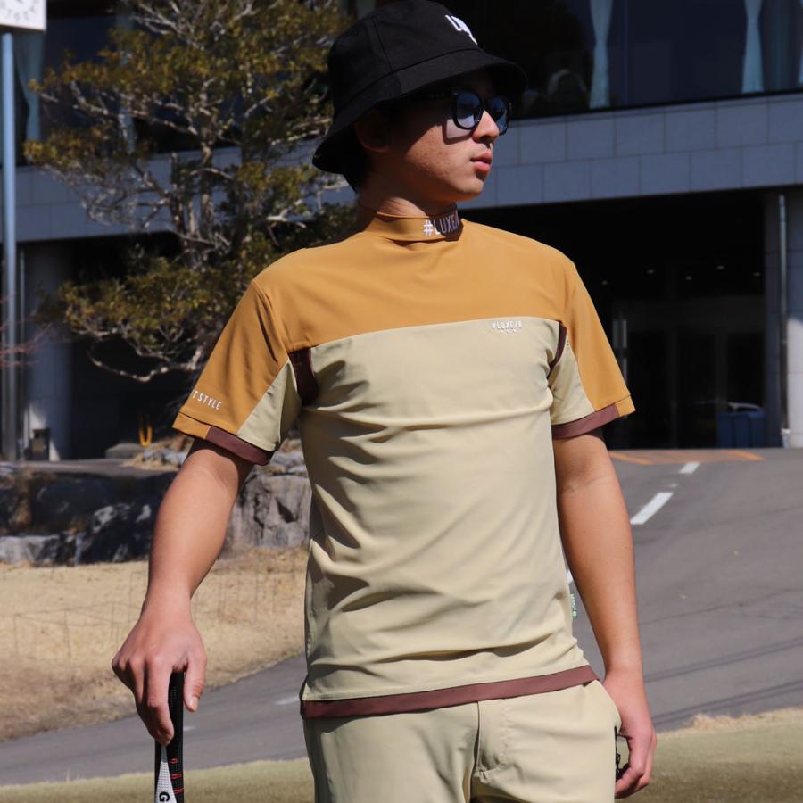 LUXE/R  GOLF ラグジュゴルフ Tシャツ モックネック メンズ レディース 半袖 ストレッチ スムース ジャージ ゴルフウェア 切り替え 吸水速乾  2025夏 | LUXE/R | 06