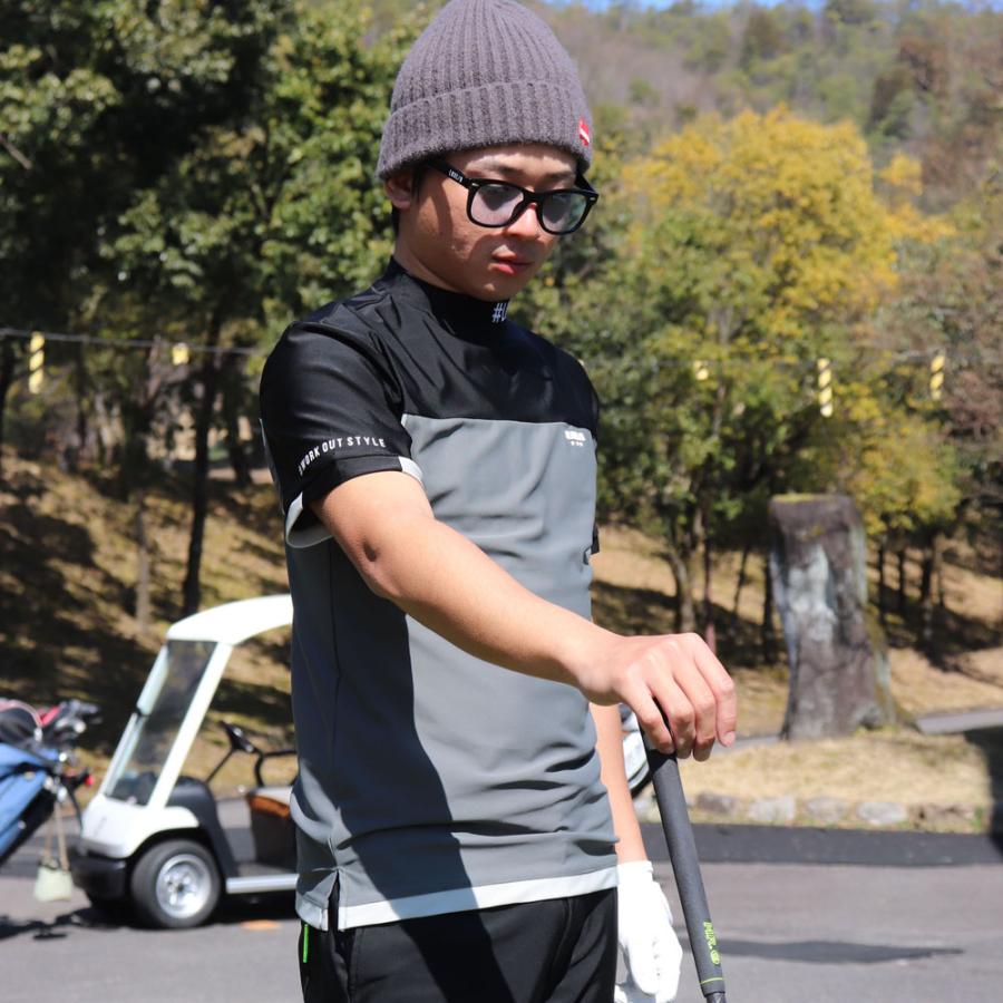 LUXE/R  GOLF ラグジュゴルフ Tシャツ モックネック メンズ レディース 半袖 ストレッチ スムース ジャージ ゴルフウェア 切り替え 吸水速乾  2025夏 | LUXE/R | 08