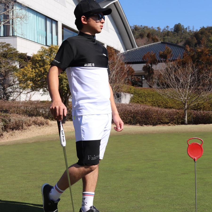 LUXE/R GOLF ラグジュ ゴルフ Tシャツ モックネック メンズ レディース 半袖 ストレッチ スムース ジャージ 吸水速乾 大きいサイズ ゴルフウェア  2025 夏 | LUXE/R | 01