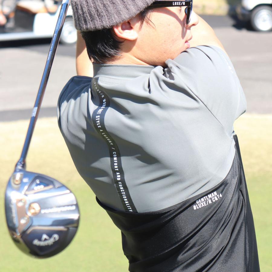 LUXE/R GOLF ラグジュ ゴルフ Tシャツ モックネック メンズ レディース 半袖 ストレッチ スムース ジャージ 吸水速乾 大きいサイズ ゴルフウェア  2025 夏 | LUXE/R | 08