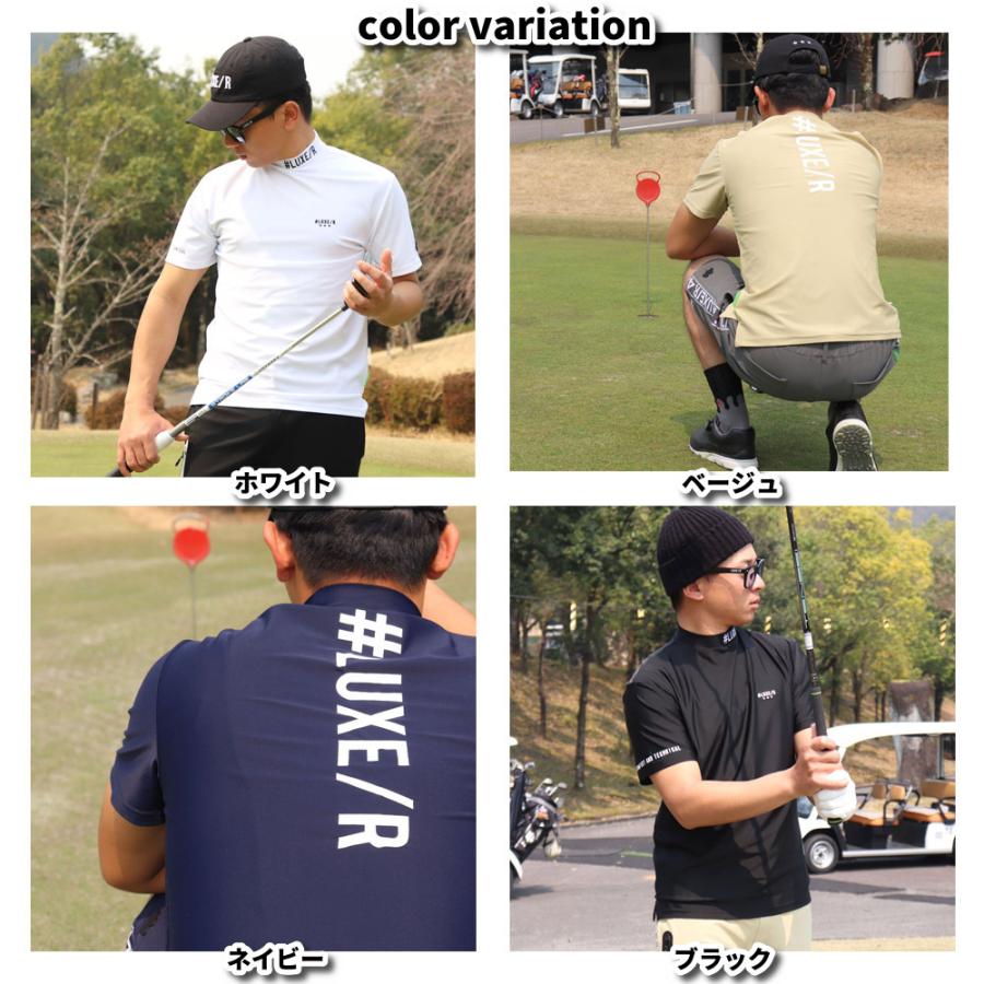 LUXE/R GOLF ラグジュゴルフ Tシャツ メンズ レディース 半袖 ストレッチ スムース 吸水速乾 モックネック バックロゴプリント ゴルフウェア 2025夏 | LUXE/R | 10