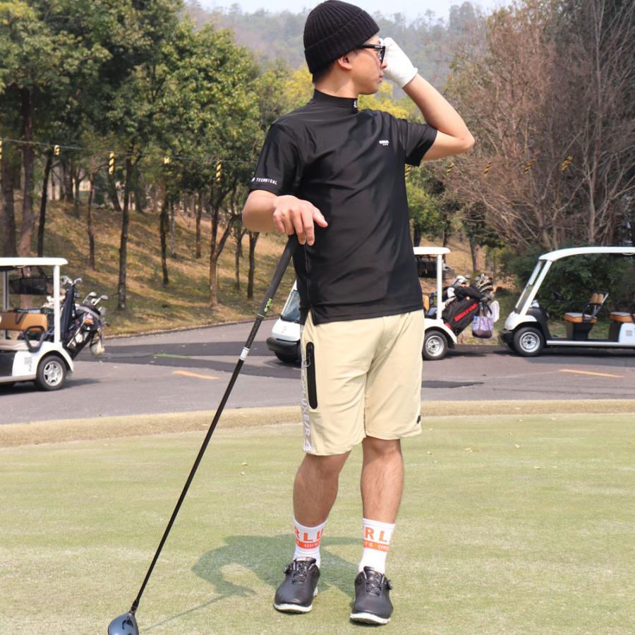 LUXE/R GOLF ラグジュゴルフ Tシャツ メンズ レディース 半袖 ストレッチ スムース 吸水速乾 モックネック バックロゴプリント ゴルフウェア 2025夏 | LUXE/R | 04