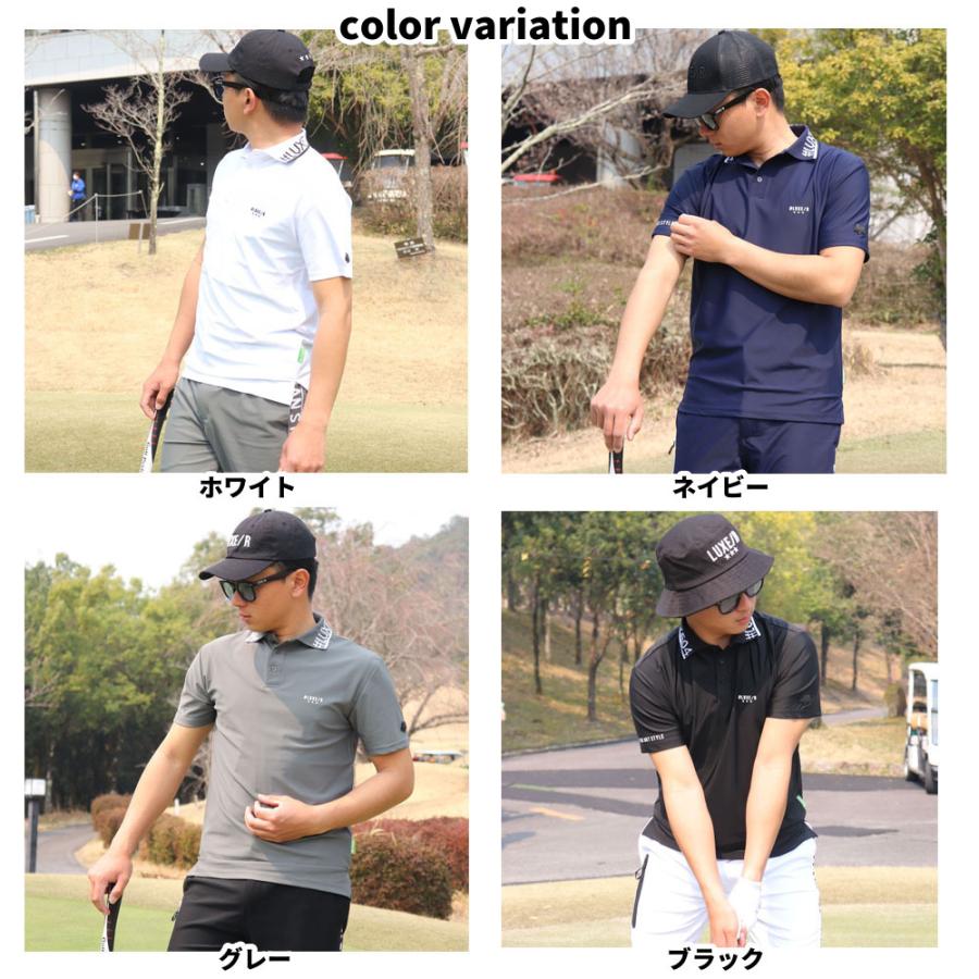 LUXE/R GOLF ラグジュゴルフ ゴルフウェア ポロシャツ メンズ レディース スムース ストレッチ 半袖 エリロゴ 2025 夏 吸水速乾 大きいサイズあり | LUXE/R | 10