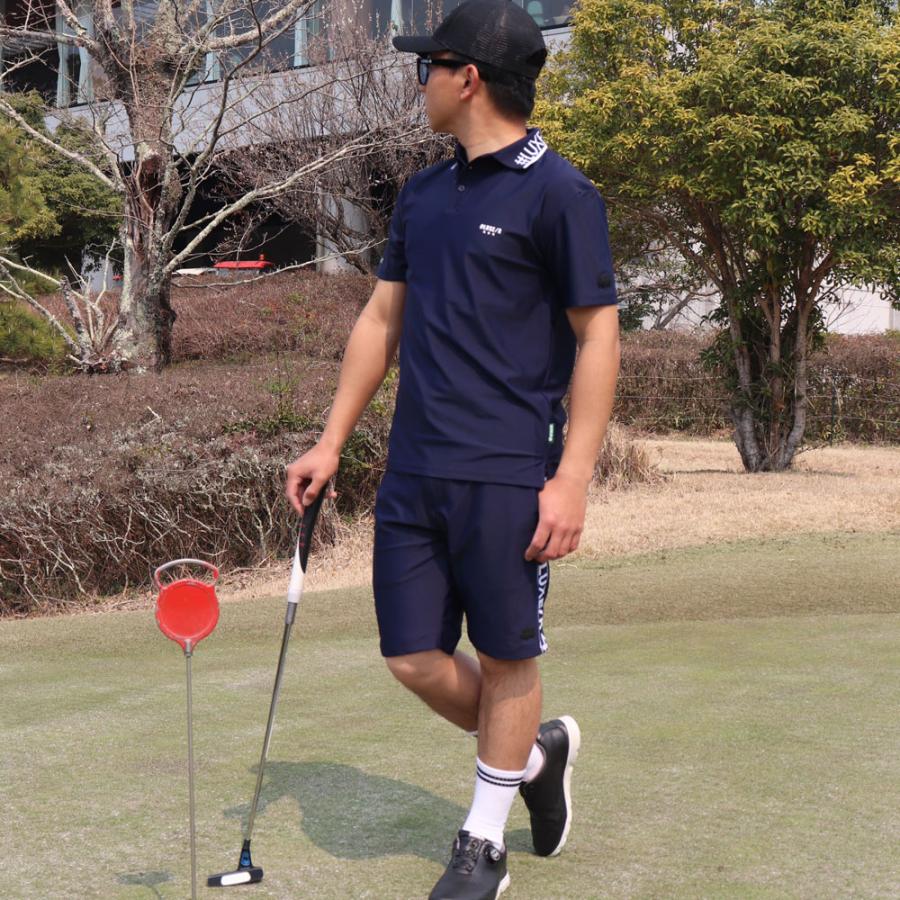 LUXE/R GOLF ラグジュゴルフ ゴルフウェア ポロシャツ メンズ レディース スムース ストレッチ 半袖 エリロゴ 2025 夏 吸水速乾 大きいサイズあり | LUXE/R | 02