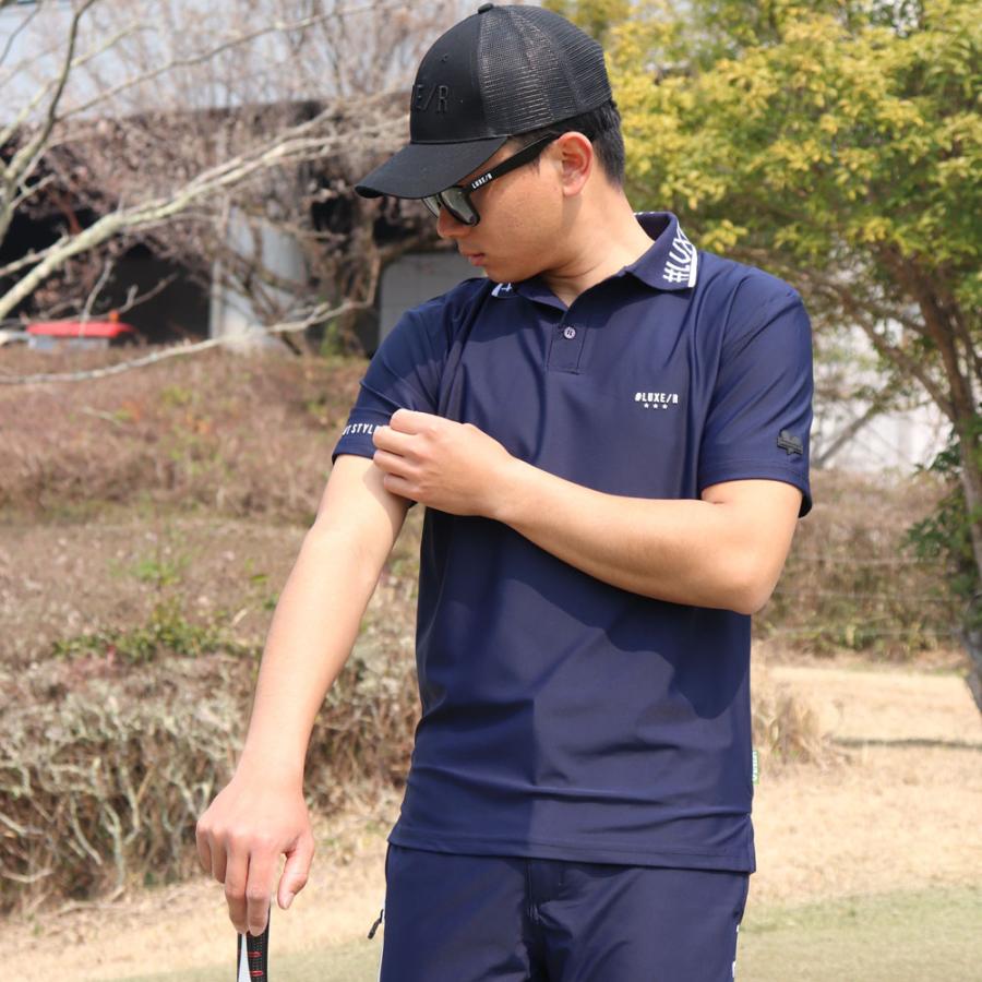 LUXE/R GOLF ラグジュゴルフ ゴルフウェア ポロシャツ メンズ レディース スムース ストレッチ 半袖 エリロゴ 2025 夏 吸水速乾 大きいサイズあり | LUXE/R | 06