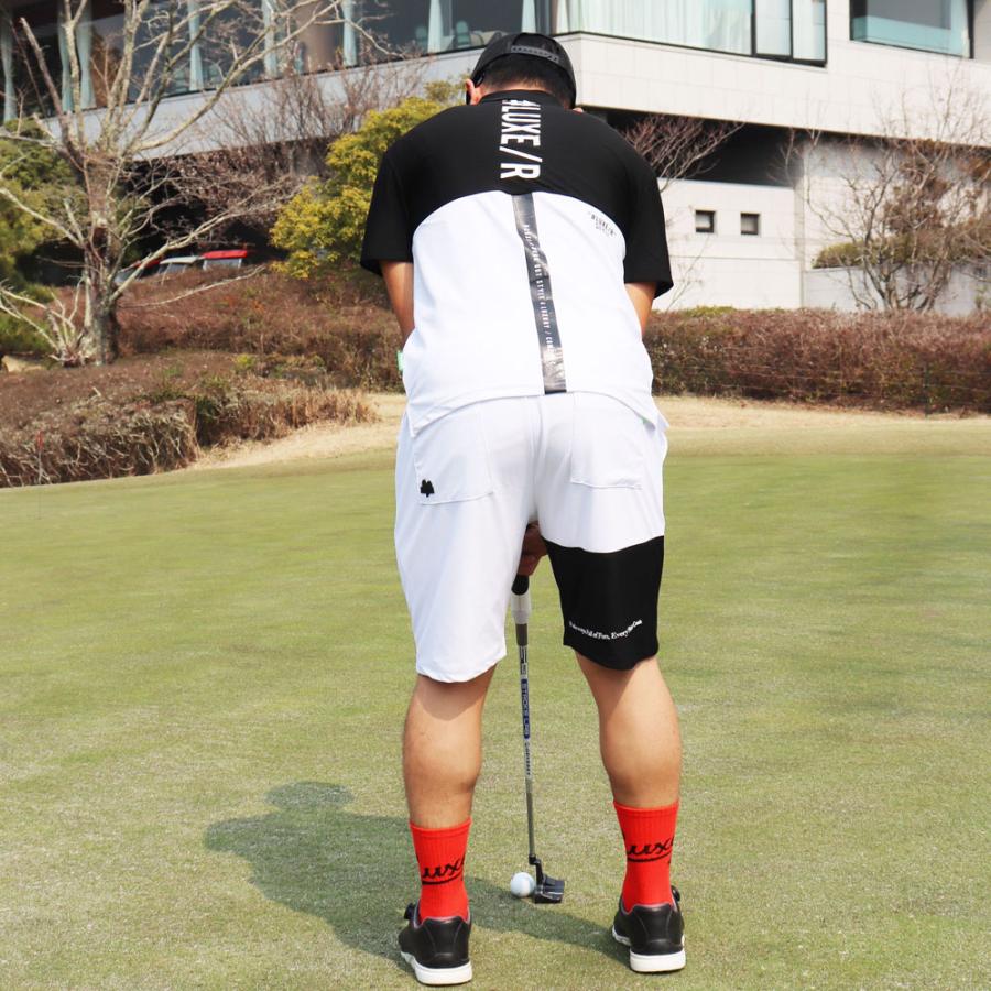 LUXE/R GOLF ラグジュゴルフ ゴルフウェア ポロシャツ メンズ レディース スムース ストレッチ 半袖  バイカラー 切り替え 2025 夏 吸水速乾 | LUXE/R | 01
