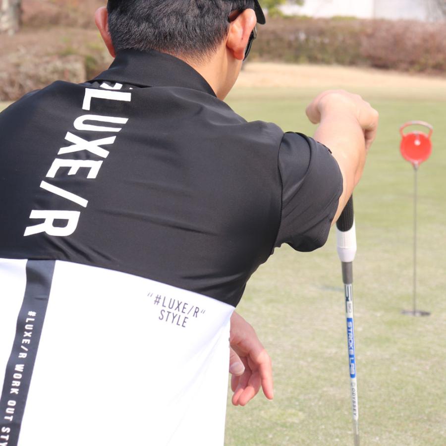 LUXE/R GOLF ラグジュゴルフ ゴルフウェア ポロシャツ メンズ レディース スムース ストレッチ 半袖  バイカラー 切り替え 2025 夏 吸水速乾 | LUXE/R | 05