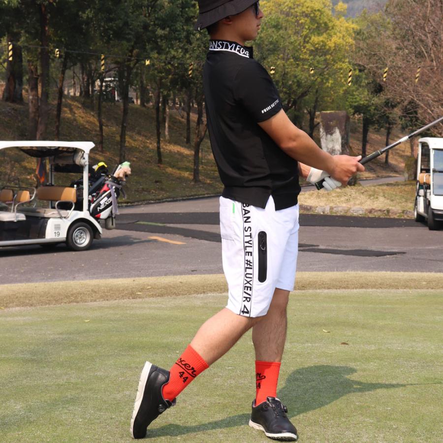 LUXE/R GOLF  ラグジュゴルフ ショートパンツ メンズ レディース スポーツ ストレッチ ハーフパンツ ひざ丈 ジャージ サイドロゴ 吸水速乾仕様  2025夏 | LUXE/R | 01
