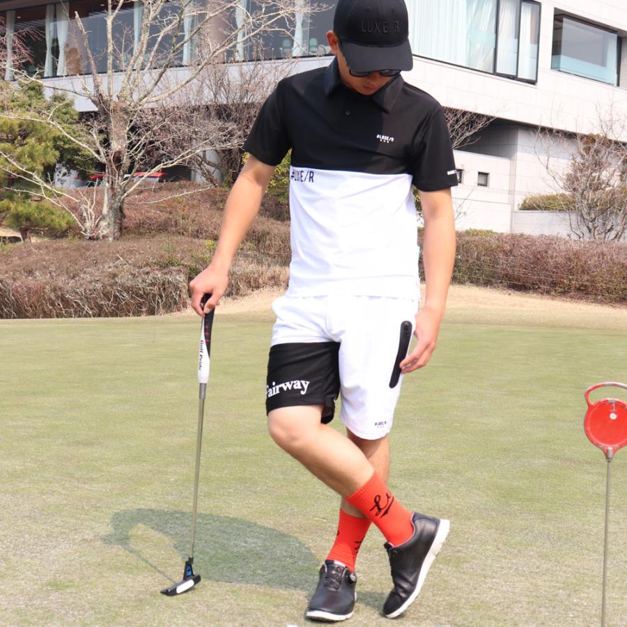 LUXE/R GOLF  ラグジュゴルフ 切り替え ショートパンツ メンズ レディース スポーツ ストレッチ ハーフパンツ ジャージ サイドロゴ 吸水速乾仕様  2025夏 | LUXE/R | 01
