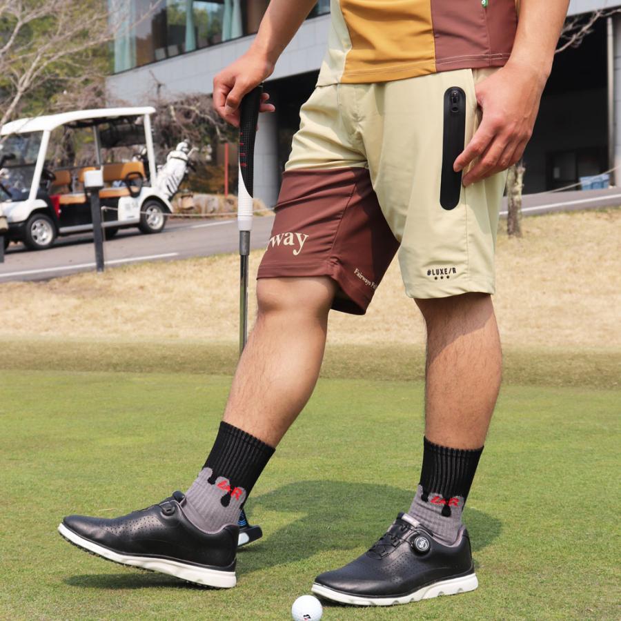 LUXE/R GOLF  ラグジュゴルフ 切り替え ショートパンツ メンズ レディース スポーツ ストレッチ ハーフパンツ ジャージ サイドロゴ 吸水速乾仕様  2025夏 | LUXE/R | 06