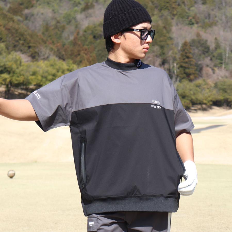 LUXE/R GOLF ラグジュゴルフ Tシャツ メンズ レディース 半袖 ストレッチ ブロード ロゴ バイカラー モックネック ゴルフウェア  ゆったりサイズ 2025夏 | LUXE/R | 11