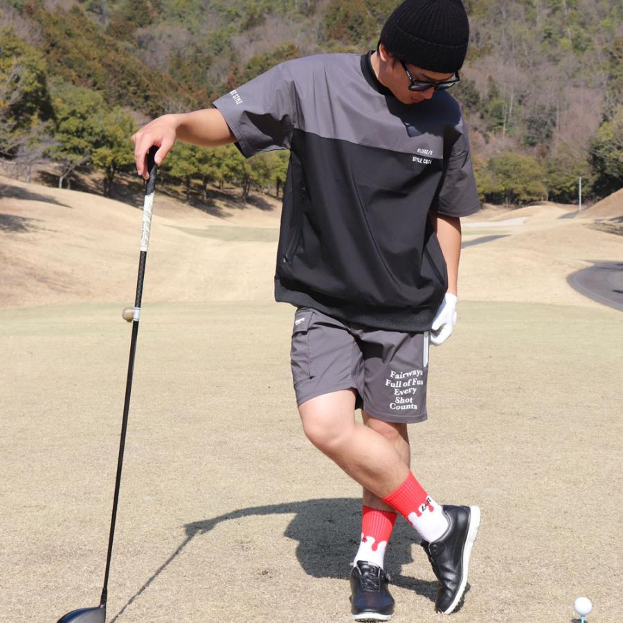 LUXE/R GOLF ラグジュゴルフ Tシャツ メンズ レディース 半袖 ストレッチ ブロード ロゴ バイカラー モックネック ゴルフウェア  ゆったりサイズ 2025夏 | LUXE/R | 03