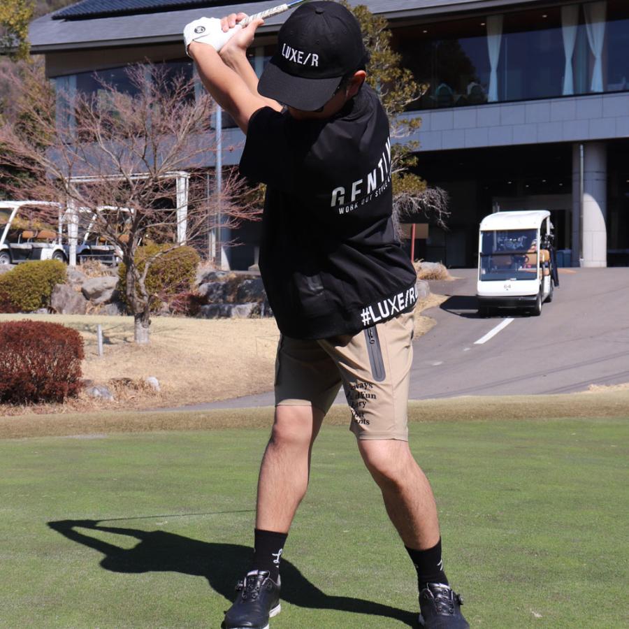 LUXE/R GOLF ラグジュゴルフ Tシャツ メンズ レディース 半袖 ストレッチ ブロード ロゴ バイカラー モックネック ゴルフウェア  ゆったりサイズ 2025夏 | LUXE/R | 04